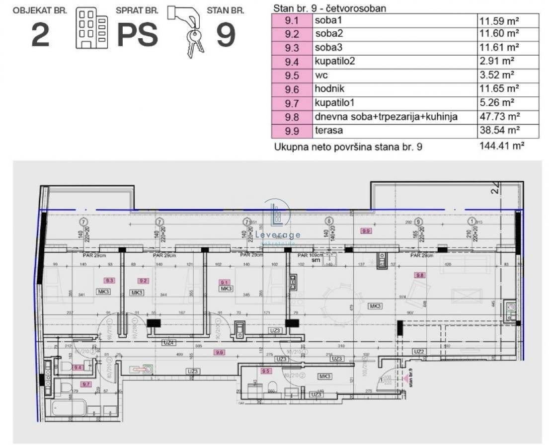 Novogradnja, Centar, 144.41 m², cena + pdv - Prikaz 3