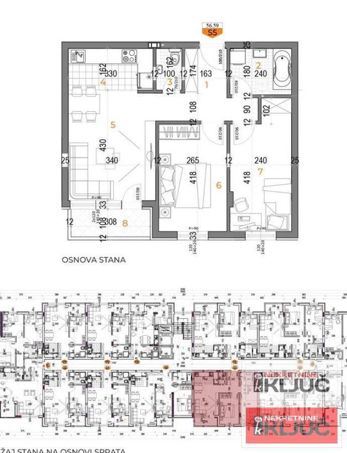 SOMBORSKI BULEVAR, 59 m², Dvoiposoban sa pdv